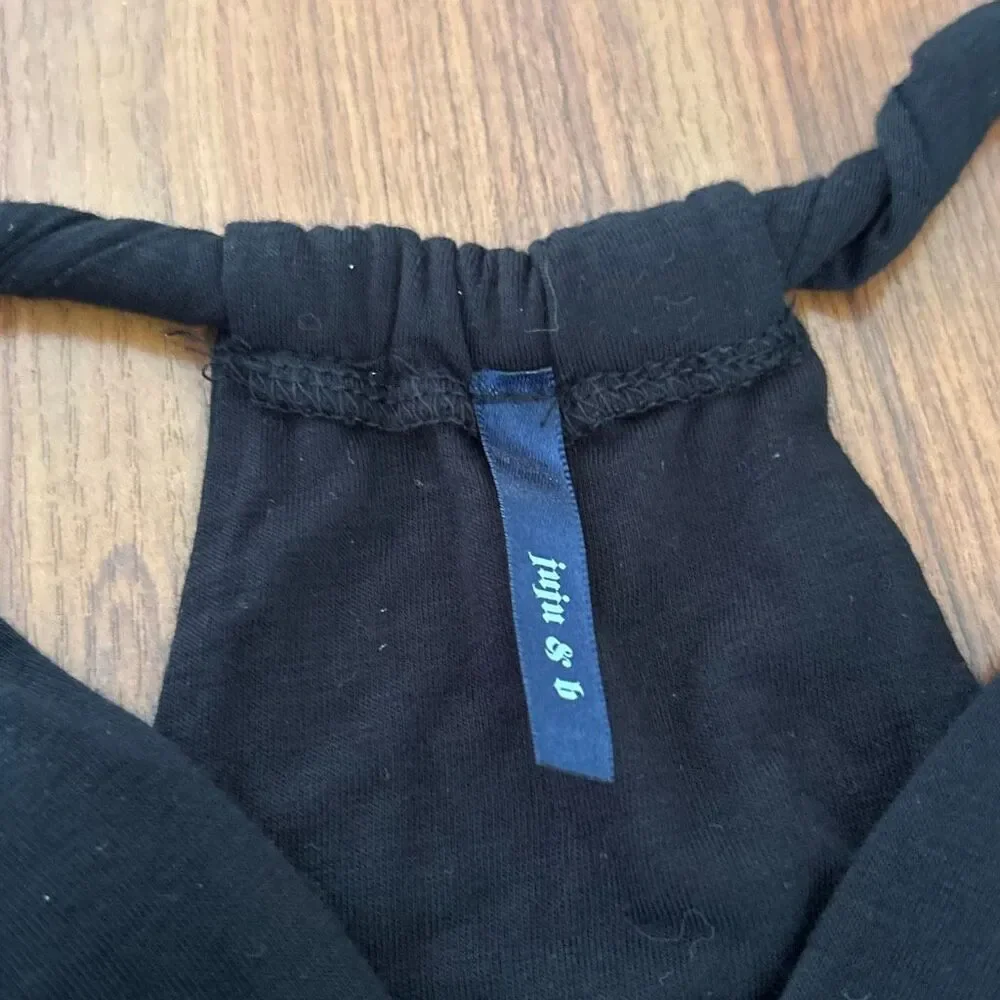 NWT Y2K black baby doll padded tank top S - Picture 2 of 6